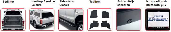 Bedliner, Hardtop Aeroklas Commercial, Tapijten, Isuzu Radio-CD-Bluetooth, Airconditioning